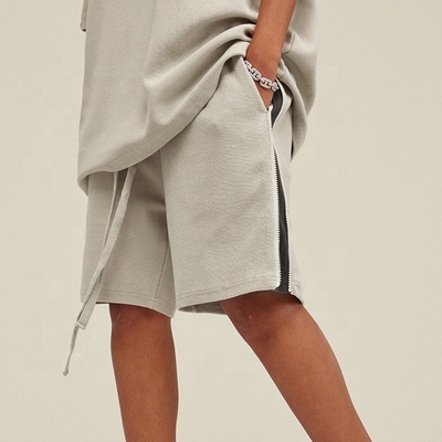 2024 Printemps et été Short Sweat Side rayé faux fermeture à glissière Tricot Waffle Short Jogger