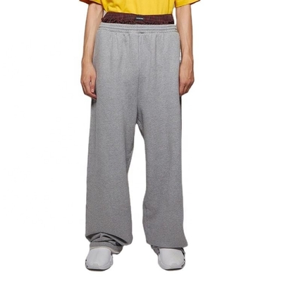 Pantalons de sport pour hommes à large jambe à double taille personnalisés en style High Street avec coton de laine