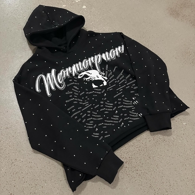 Homme personnalisé 300 gsm Sweat-shirt à capuchon en pull léger avec bord coupé
