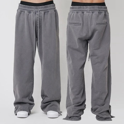 Sweatpants à jambes larges pour hommes printemps été 2024 avec logo personnalisé et tissu poids lourd
