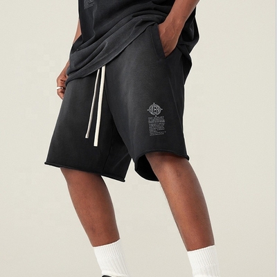 Tissu Type français Terry Imprimé vélo lavage à l'acide short sweat pantalon masculin Casual Fitness