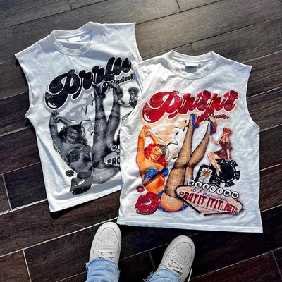 Logo personnalisé T-shirts sans manches pour hommes T-shirts à manches sans manches pour hommes 100% coton