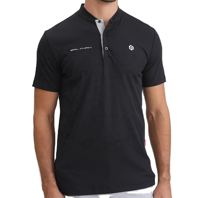 2024 Design Collier Mandarin Embroideré en caoutchouc Logo en silicone Slim Fit Golf Polo T-shirts
