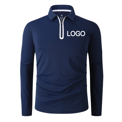 L'humidité évacue le séchage Longue manche personnaliser les vêtements de rue demi fermeture à glissière jusqu'au cou T-shirt de golf