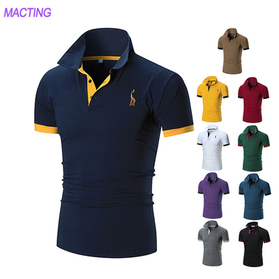 Tissu tricoté Logo personnalisé Plain Casual Golf Coton Polyester Polo T-shirt Pour Hommes