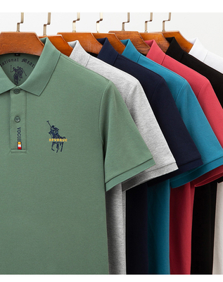 T-shirt à manches courtes en coton tricoté, T-shirt à manches courtes, taille plus grande, T-shirt polo professionnel
