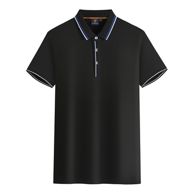 T-shirt en coton sur mesure Amateurs de vêtements de travail Lapel T-shirt de couleur solide Logo brodé