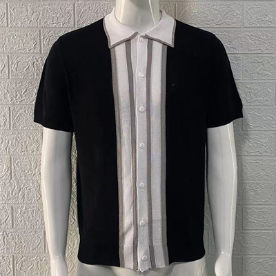 2023 été Homme Slim à manches courtes coloris Lapel POLO pull avec type de tissu personnalisé