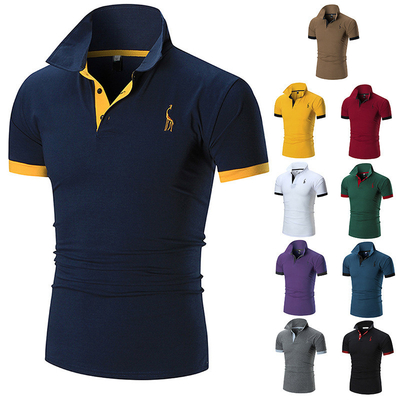 Méthodes d'impression personnalisées T-shirts de polo pour hommes brodés de cerf pour le style décontracté d'été