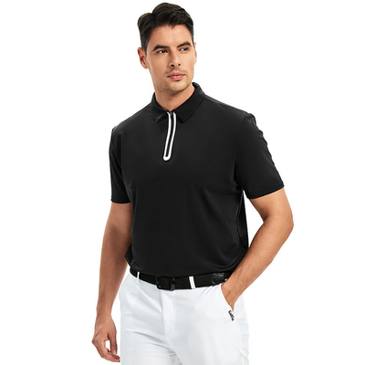 Support 7 jours Temps de livraison de l'ordre de l'échantillon Maillot de golf à manches courtes fermeture à glissière pour le sport de golf