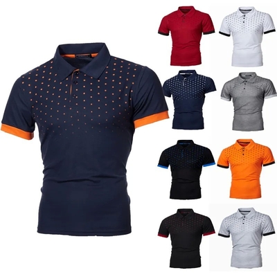 7 jours de support Temps de livraison de l'ordre de l'échantillon T-shirt polo masculin de couleur solide avec impression Polka Dot