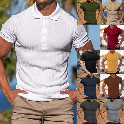 T-shirt de sport d'été pour hommes sur mesure avec tissu étirable et conception de barre verticale
