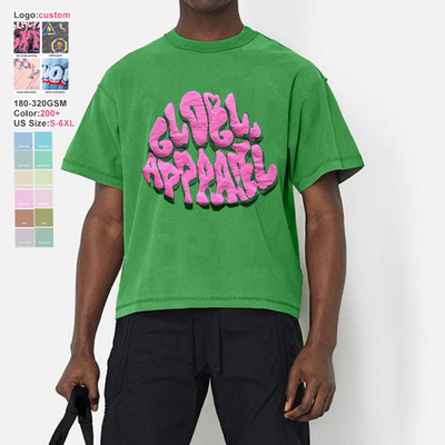 T-shirt vintage lavé homme et femme été 2024 Coupe épaisse coupe crue T-shirt coupé