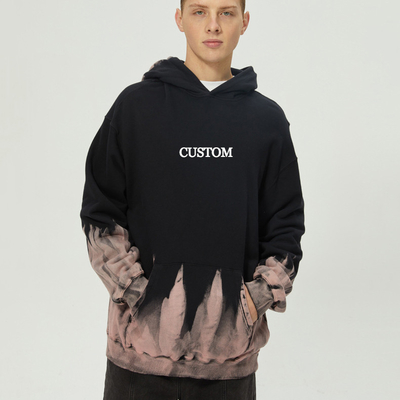 4x 4x 1x 3x sweat-shirt à capuche Vêtements de rue Vintage Lavé surdimensionné Français Terry Hoodie Cravate Teinture