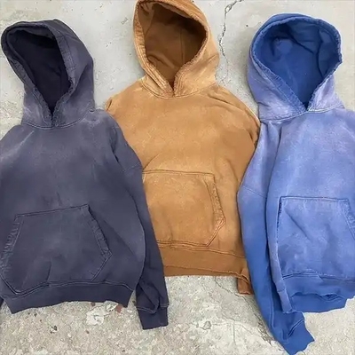 Saison d'automne Unisexe surdimensionné Homme Sweatshirt poids lourd avec design de lavage à l'acide personnalisé