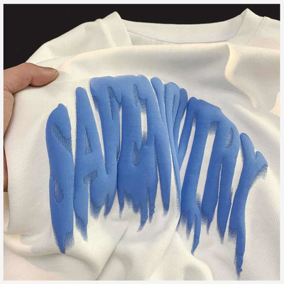 Logo personnalisé T-shirt imprimé 3D en mousse en coton supima pour les hommes de la rue