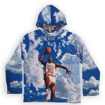 Anti-rétrécissement poids lourd français Terry surdimensionné imprimé Homme tissé tapisserie d'anime Hoodie