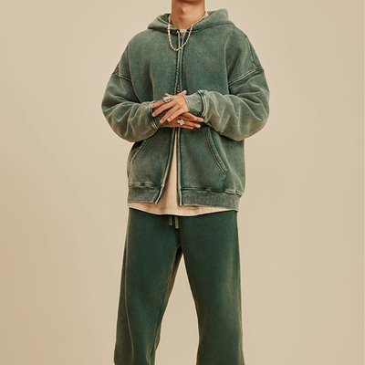 Vêtements de rue personnalisés Y2K Vintage à double fermeture à glissière Hoodies avec motif imprimé Fermeture à glissière pleine