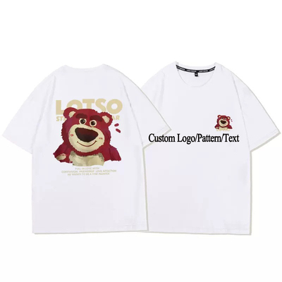 T-shirt blanc pour femmes 95% coton à manches courtes à imprimé en vrac
