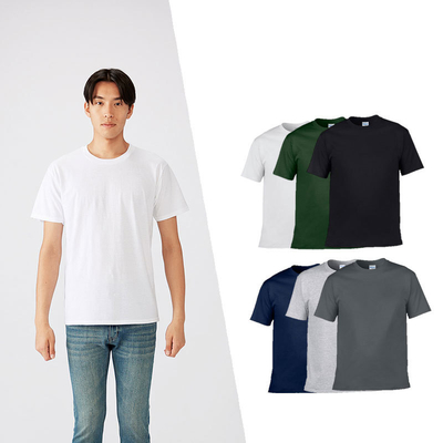 T-shirts en polyester de coton de taille plus blanc pour hommes avec logo imprimé sur écran personnalisé