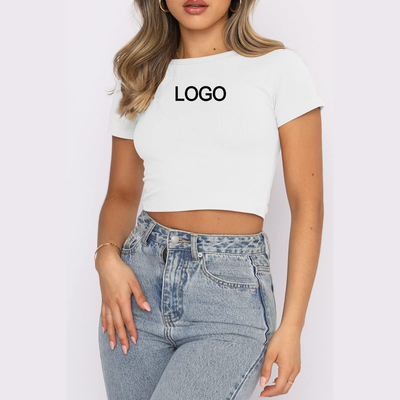 T-shirt pour bébé de l'été 2023 Y2k T-shirt sexy mince T-shirt blanc pour femme Taille M