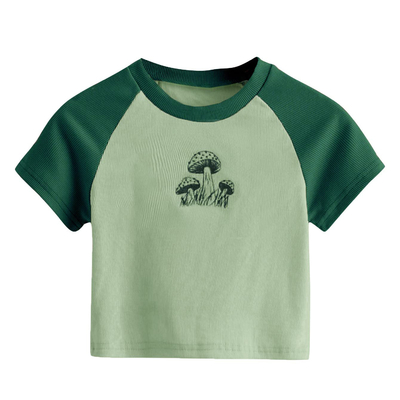 Couleur d'été de bonbons de remise en forme de broderie 3D Puff Print Logo Y2k Slim Crop Top pour femmes S-2XL
