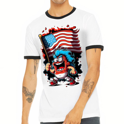 T-shirt personnalisé avec collier à nervures lourdes et tissu 100% coton