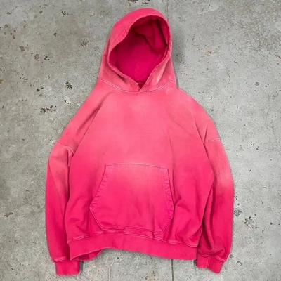 Coupe sur mesure surdimensionnée lavage à l'acide Soleil pâle pull avec capuchon 500 Gsm français Terry Vintage