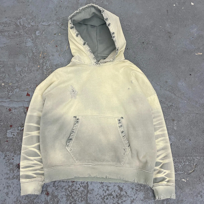 Homme sur mesure Hoodie blanche avec poids lourd 400 gsm 500 gsm 600 gsm Tissu