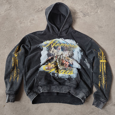 Vêtement en coton 100% coton poids lourd français Terry DTG imprimé pulls avec capuche pour hommes