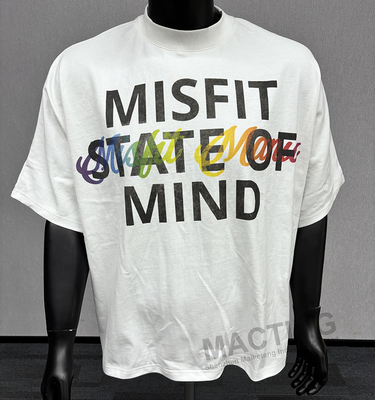 T-shirt sur mesure sur le cou, épaule, homme, taille réduite, surdimensionnée, 100% coton, poids lourd