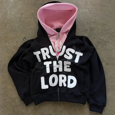 Vêtements de rue personnalisés Fermeture à glissière de grande taille Poids lourd 100% coton Terry lavage à l'acide Broderie Distressed Fermeture à glissière Hoodie
