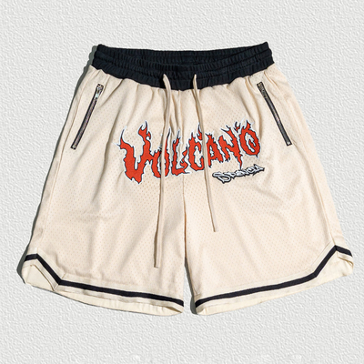 Basket-ball d'été Polyester Gym Exercice Sublimation Fermeture à glissière Poche Shorts en maille pour hommes avec fermeture à corde et Shorts Longueur