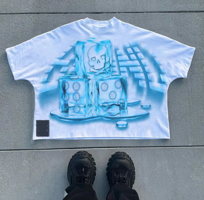 100% coton personnalisé Vintage T-shirt lavée à l'acide T-shirt solaire décoloré T-shirts graphiques Hommes OEM / ODM Support Service OEM / ODM