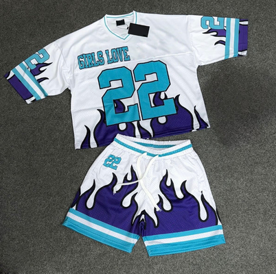 Jeux d'été sur mesure 2 pièces ensemble T-shirt de football à mailles sèches rapides T-shirts et shorts hommes