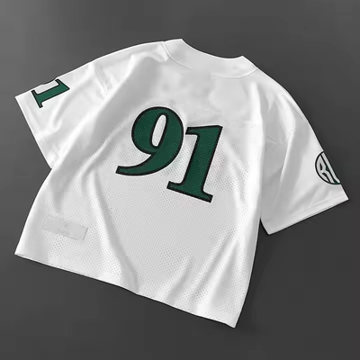 Custom 2025 Classic Retro Jerery Football V-Neck Satin Polyester Mesh T-Shirt T-Shirt de football de haute qualité T-Shirt de football pour hommes
